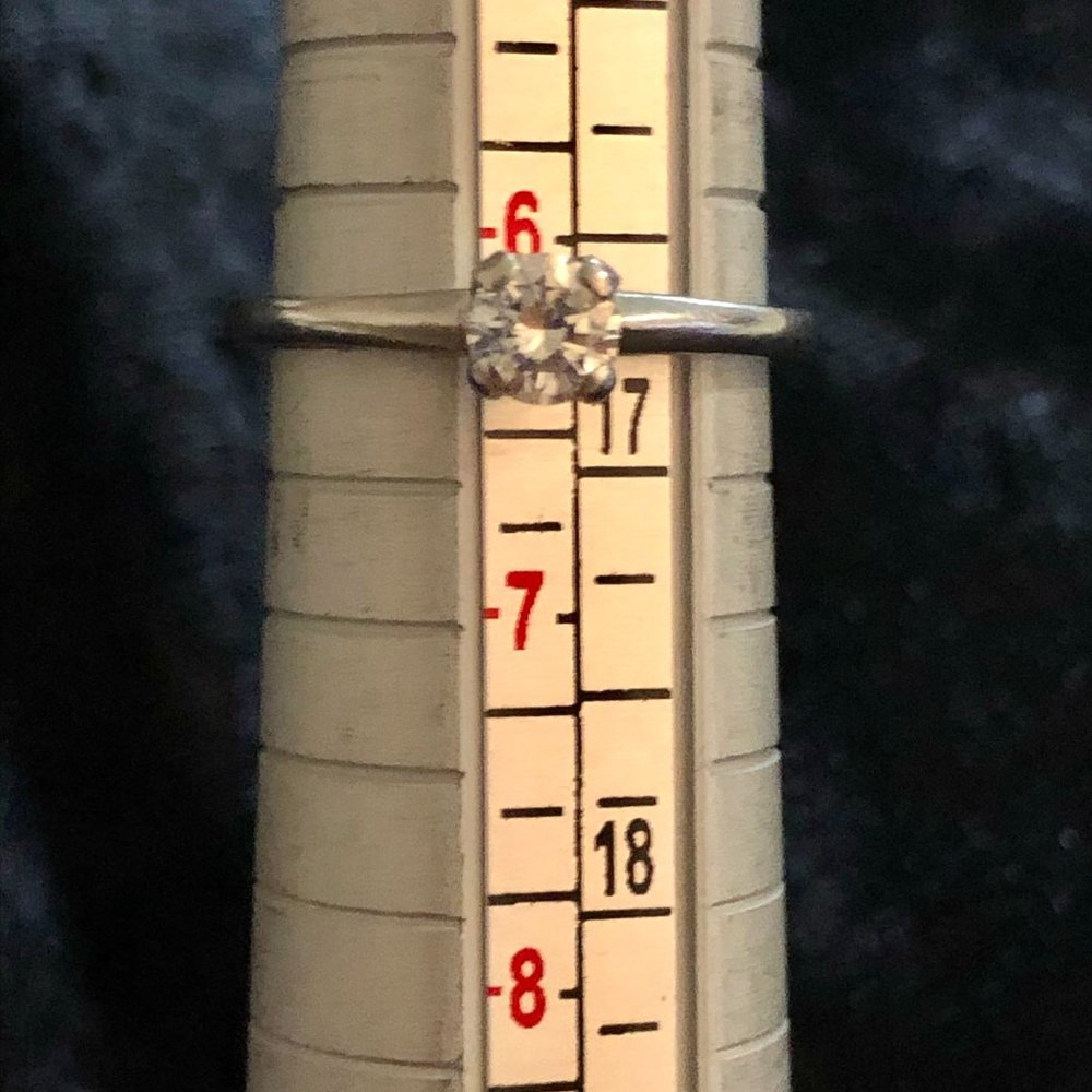 Solid 18k White Gold Diamond Split Engagement Ring - image 5